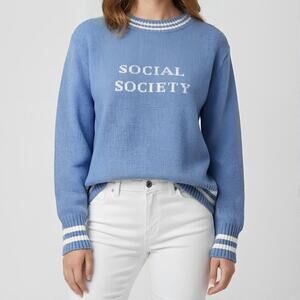 NWT Fashion Nova Social Society Oversized Sweater Periwinkle Blue L